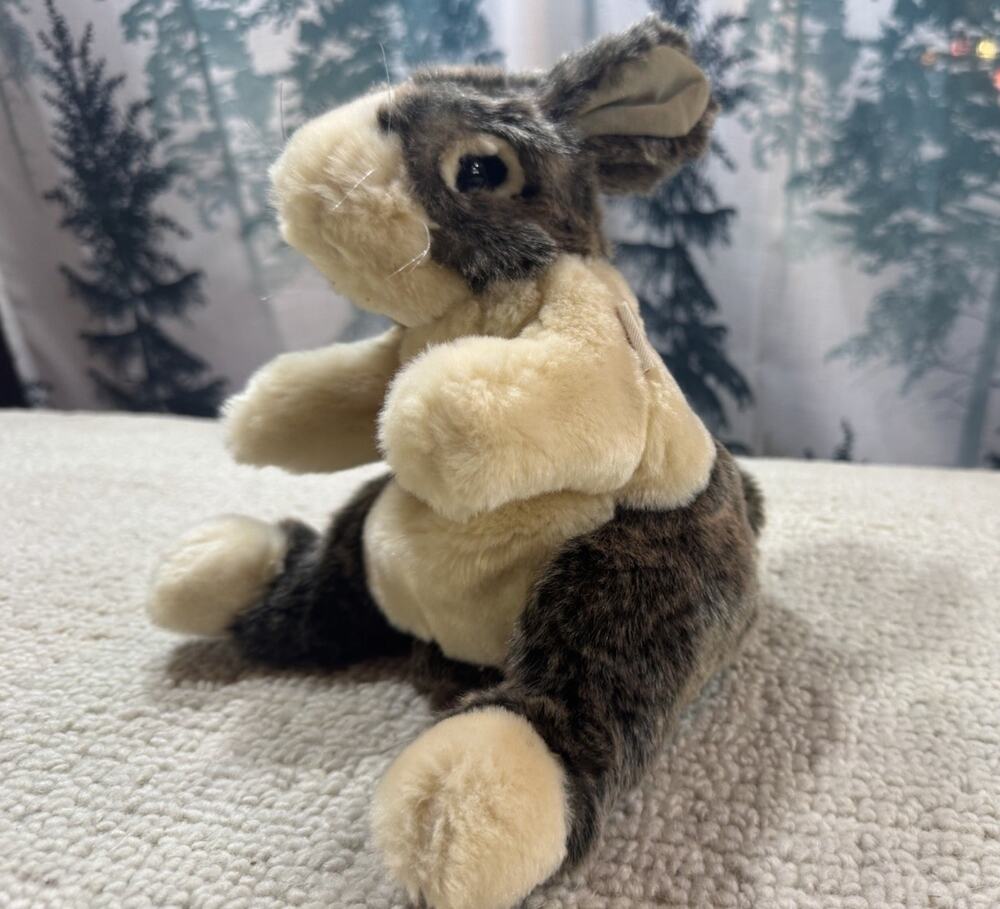 Folkmanis Baby Dutch Rabbit Hand Puppet Plush Bunny Brown